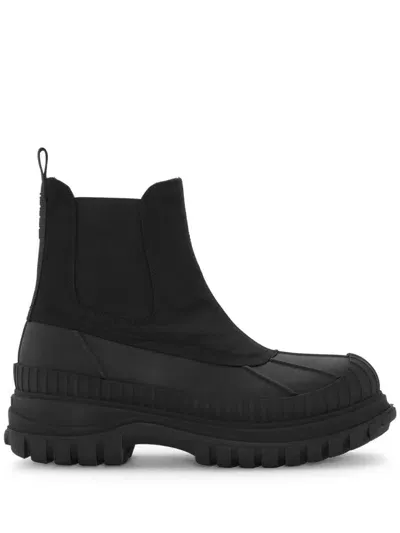 Ganni Outdoor Chelsea Boots In Black