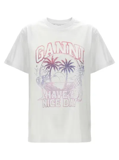 Ganni Cocktail T-shirt In White