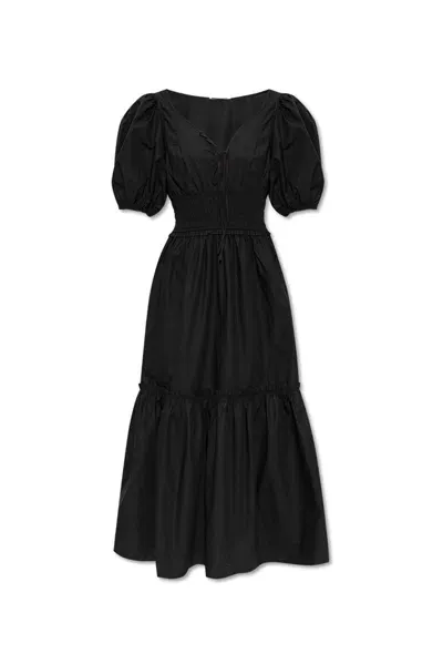 Ganni Cotton Dress In 099 Black