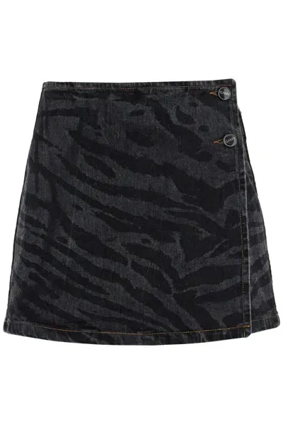 Ganni Cut\n\ndenim Laser-cut Mini In Black (black)