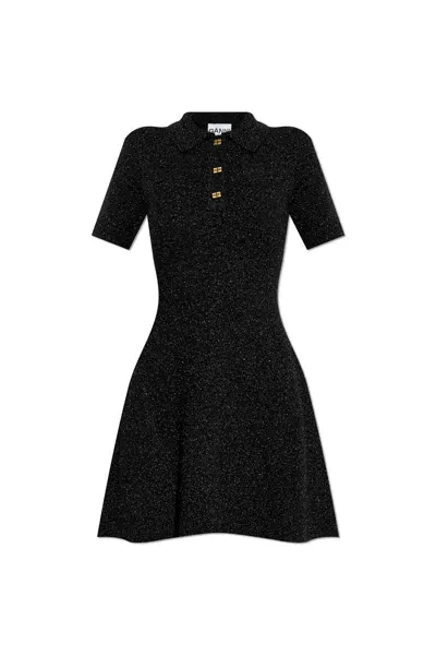 Ganni Dress With Logo In Black 099