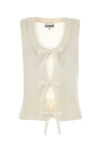 Ganni Light Mohair Tie String Vest-m Nd  Female In White