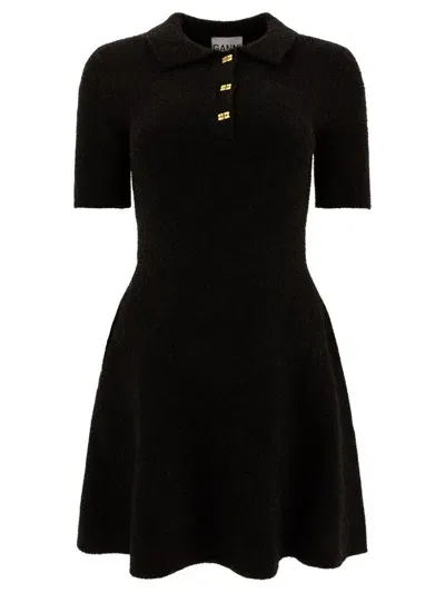 Ganni Lurex Mini Dress In Black