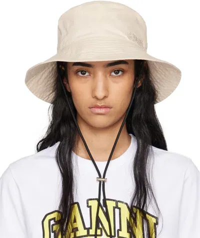 Ganni Off-white Fisherman Bucket Hat In 135 Egret