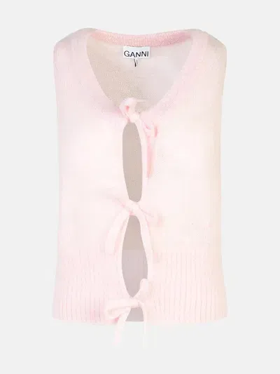 Ganni Kids' Pink Mohair Blend Vest