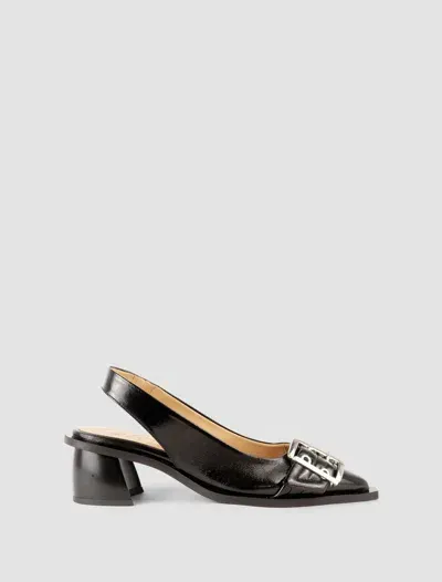 Ganni Slingback Pump Buckle Naplack In Black