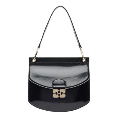 Ganni Small Ago Shoulder Bag In Black