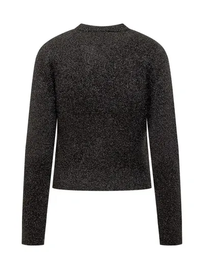 Ganni Sparkle Db Cardigan In Black