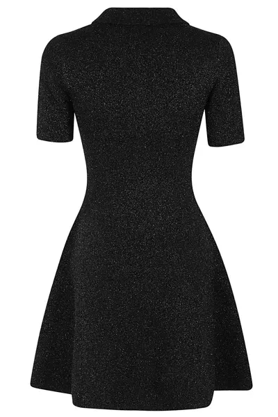 Ganni Sparkle Doubleface Mini Dress In Black