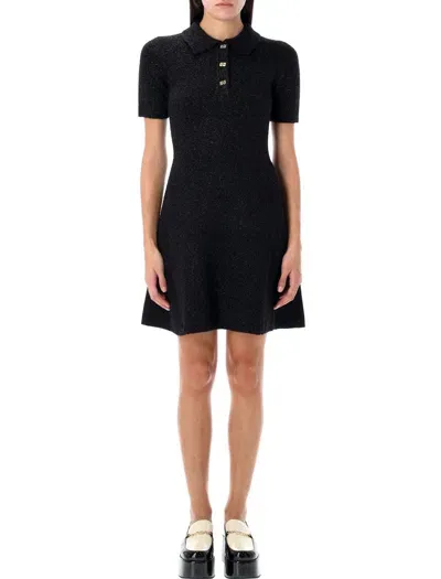 Ganni Sparkle Mini Dress In Black