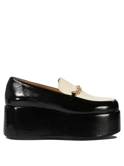 Ganni Wedge Loafers In Black