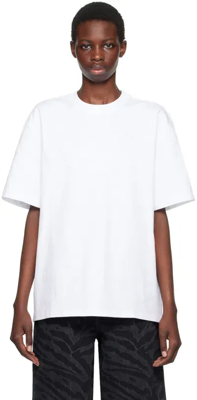 Ganni White Heart T-shirt In 151 Bright White