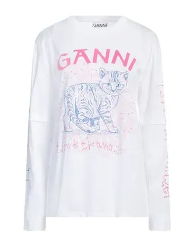 Ganni White Printed Long Sleeve T-shirt