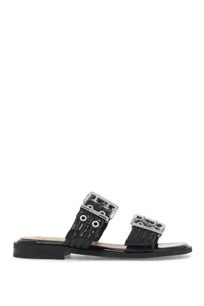 Ganni Womens Buckle In Black