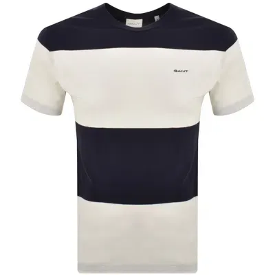 Gant Mens Short Sleeve Bar Stripe T-shirt In Navy