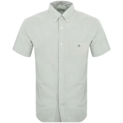 Gant Regular Oxford Short Sleeved Shirt Green