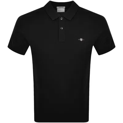 Gant Shield Pique Polo T Shirt Black