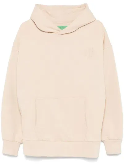 Garment Workshop Double Layer Embroidered Logo Hoodie In Neutrals