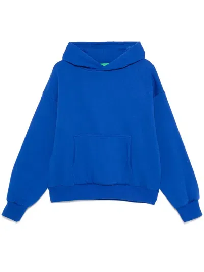 Garment Workshop Double Layer Hoodie W/ Double Embroidery In Blue