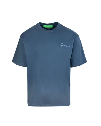 Garment Workshop T-shirt Blu Con Ricamo In Gw031