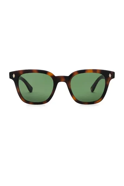 Garrett Leight Broadway Sun Sunglasses In Brown & Pure Green