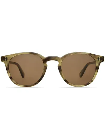 Garrett Leight Clement Sun Bio Army Tortoise In Braun