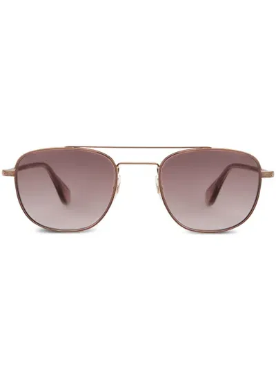 Garrett Leight Clubhouse Ii Sun Rose Gold-brew Sunglasses