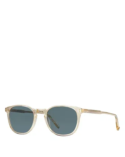 Garrett Leight Kinney Square Sunglasses, 49 Mm In Champagne/blue Solid