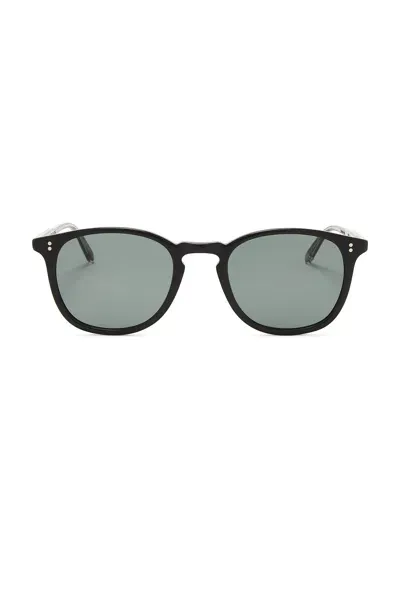 Garrett Leight Kinney Sun Sunglasses In Black,semi-flat Pure Blue Smoke