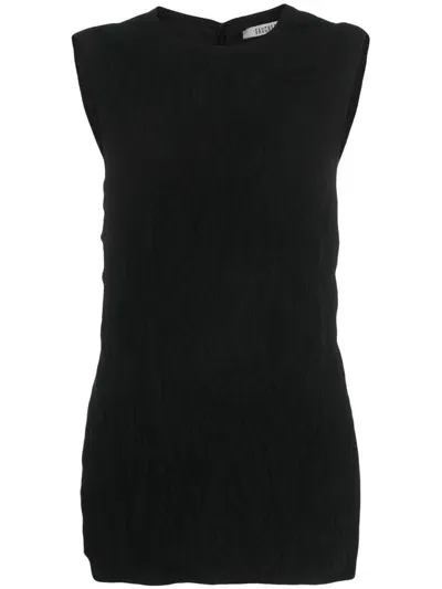 Gauchère Crinkled-finish Open-back Top In Black