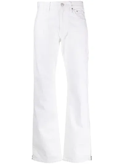 Gauchère Zip-embellished High-rise Straight-leg Jeans In White