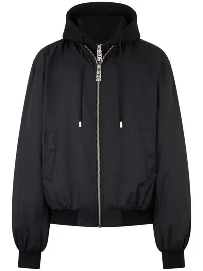 Gcds Bomber Jacket With Hood In Black