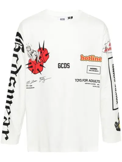 Gcds Logo-print T-shirt In White