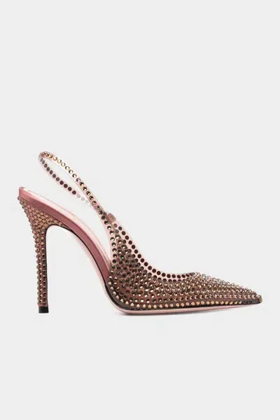 Gedebe Stella 105mm Crystal-embellished Pumps In Brown