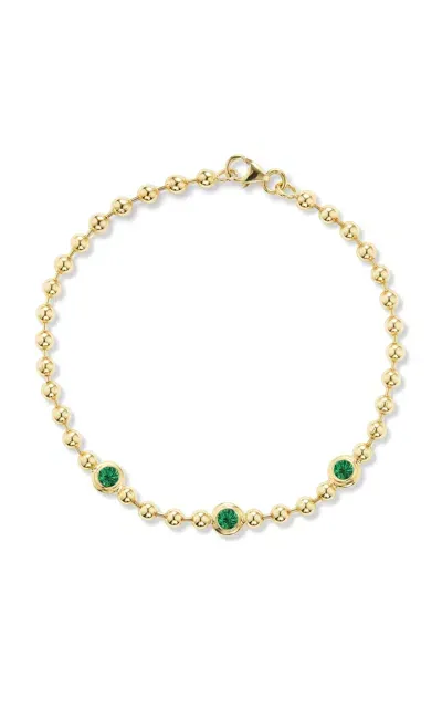 Gemella Jewels 18k Yellow Gold Emerald Bracelet In Green