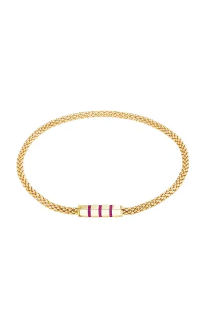 Gemella Jewels Stella Bar 18k Yellow Gold Ruby Necklace