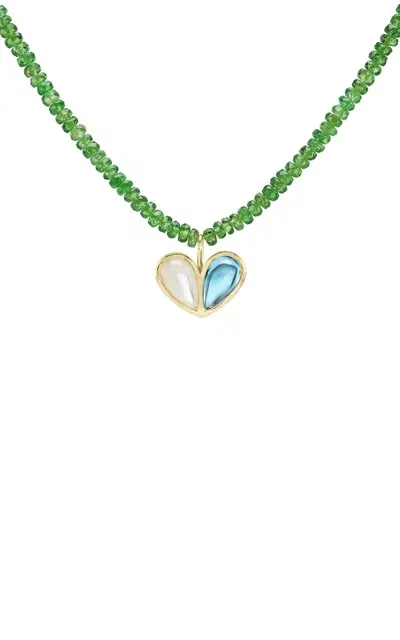 Gemella Jewels Sweetheart 18k Yellow Gold Mother-of-pearl; Topaz Beaded Necklace In Multi