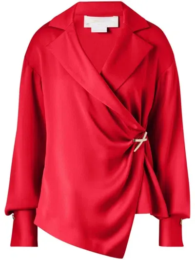 Genny Notched-collar Blouse In Rot