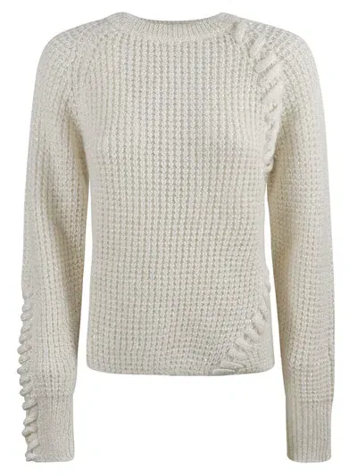 Genny Rib Knit Sweater In Cream