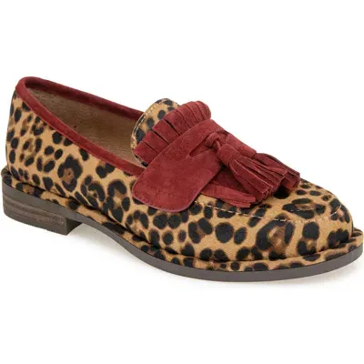 Gentle Souls By Kenneth Cole Cydney Tassel Kiltie Penny Loafer In Leopard Haircalf