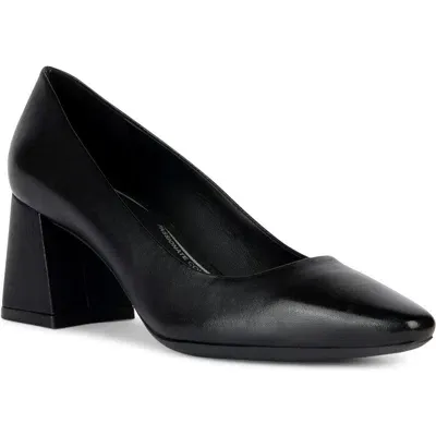 Geox Giselda Block Heel Pump In Black Black