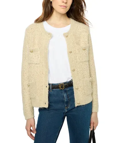 Gerard Darel Janelly Knit Jacket In Gold