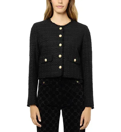 Gerard Darel Melissa Tweed Jacket In Black