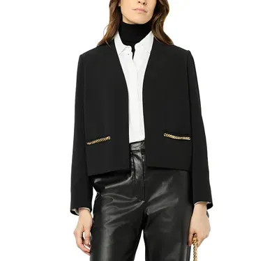 Gerard Darel Mirielle Chain Trim Jacket In Black