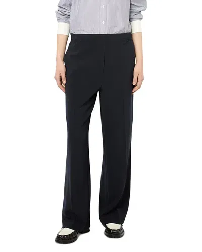 Gerard Darel Nelly Pull On Straight Leg Pants In Navy