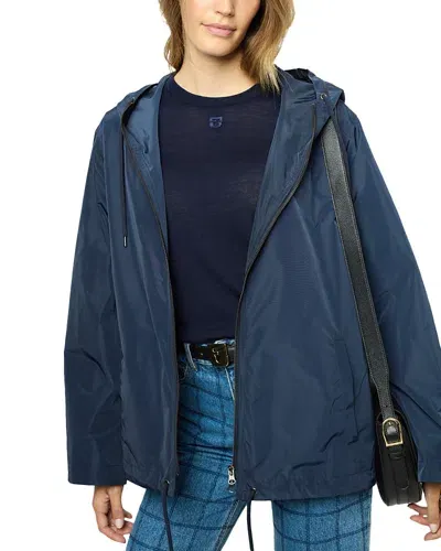 Gerard Darel Telula Hooded Jacket In Navy