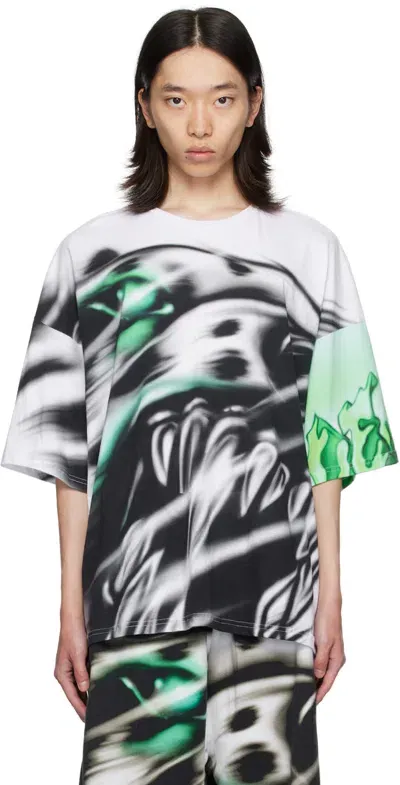 Gerrit Jacob White Oversized T-shirt In White/black/green