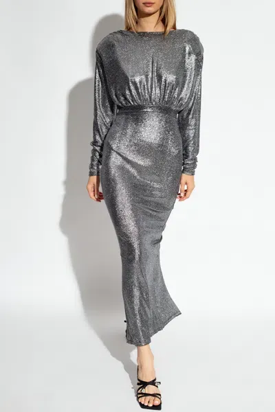 Gestuz Eiragz Metallic Maxi Dress In Silver