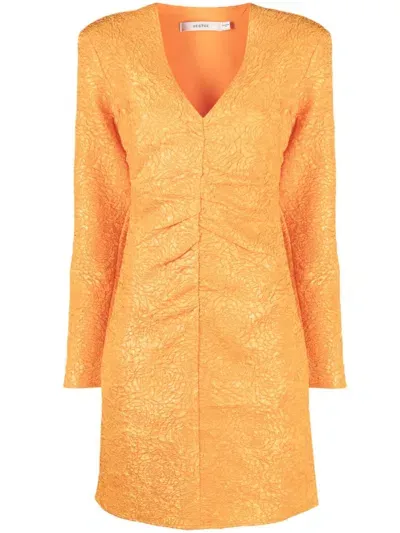 Gestuz Jacquard V-neck Dress In Orange