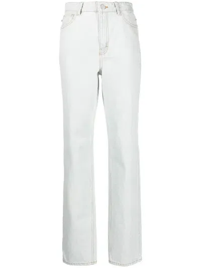 Gestuz Mid-rise Straight-leg Jeans In Blue